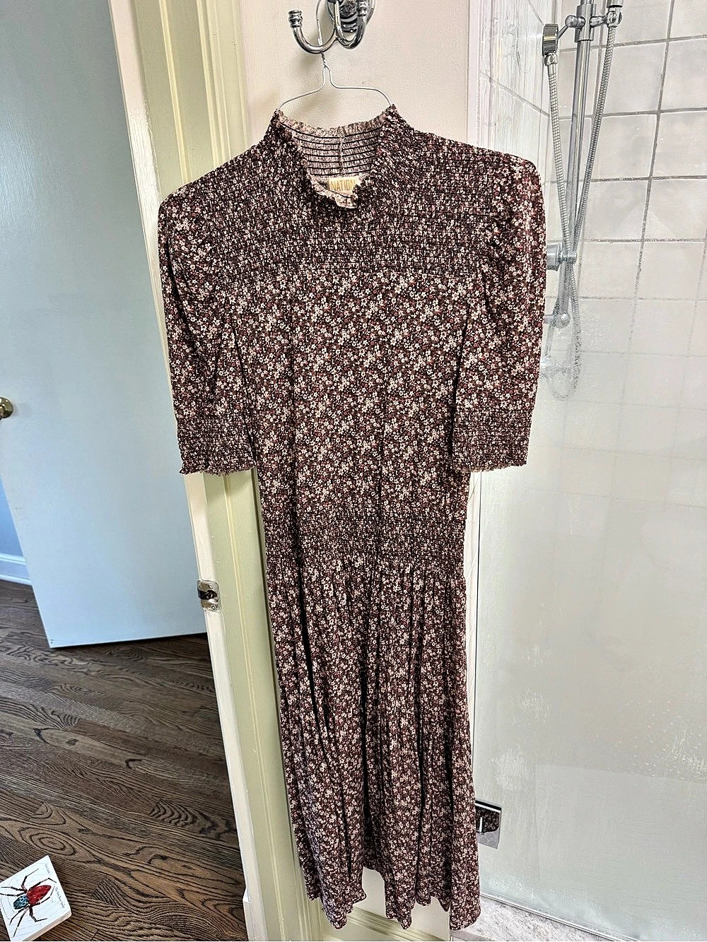 Nation LTD Fabiana Easy Victorian Dress Floral Midi Brown & Pink Medium